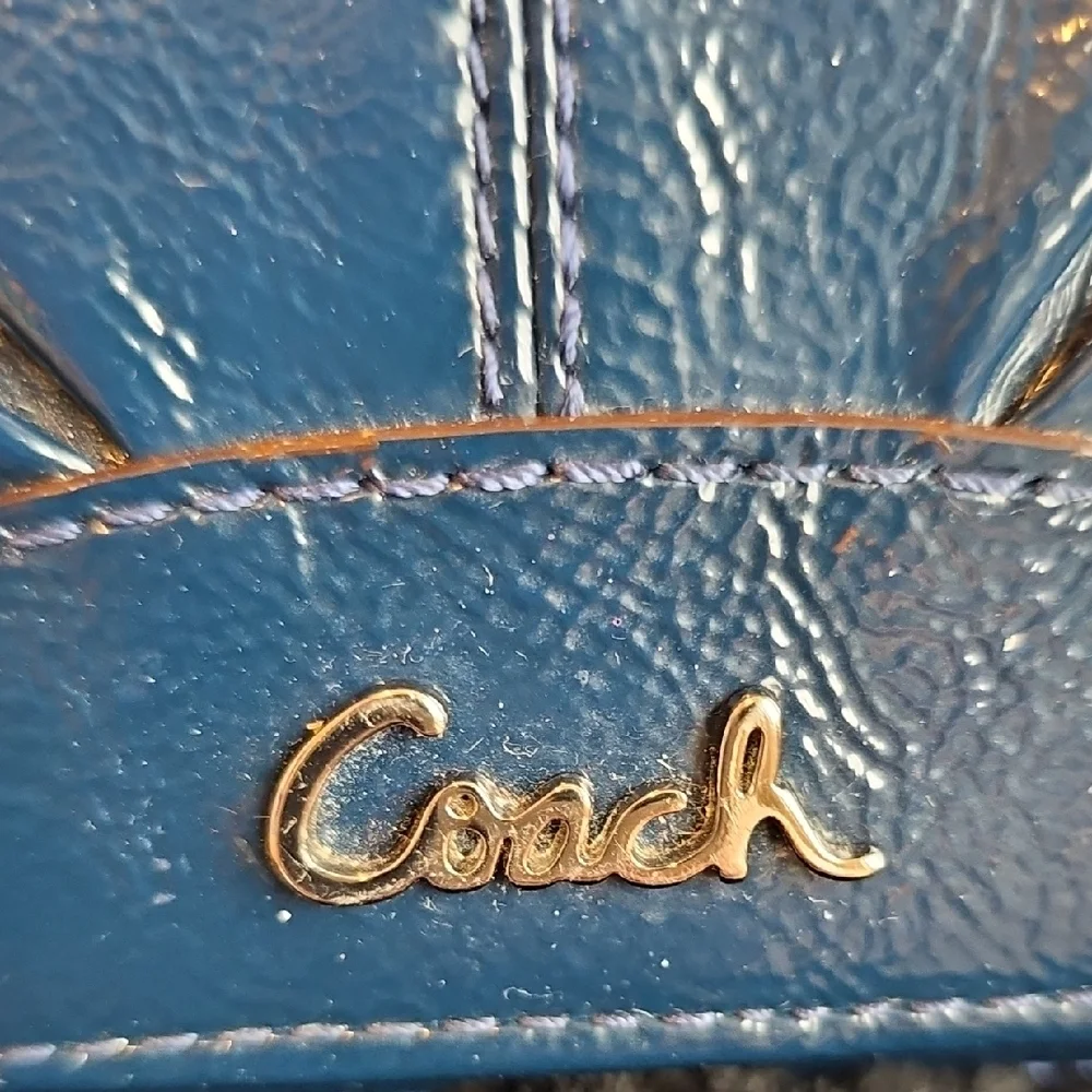 Coach Shiny Blue Leather Wallet - Picture 3 of 8